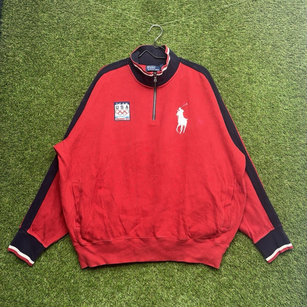 Polo Ralph Lauren Quarter Zip Mens 2XB Big Team USA Winter Olympics Vancouver